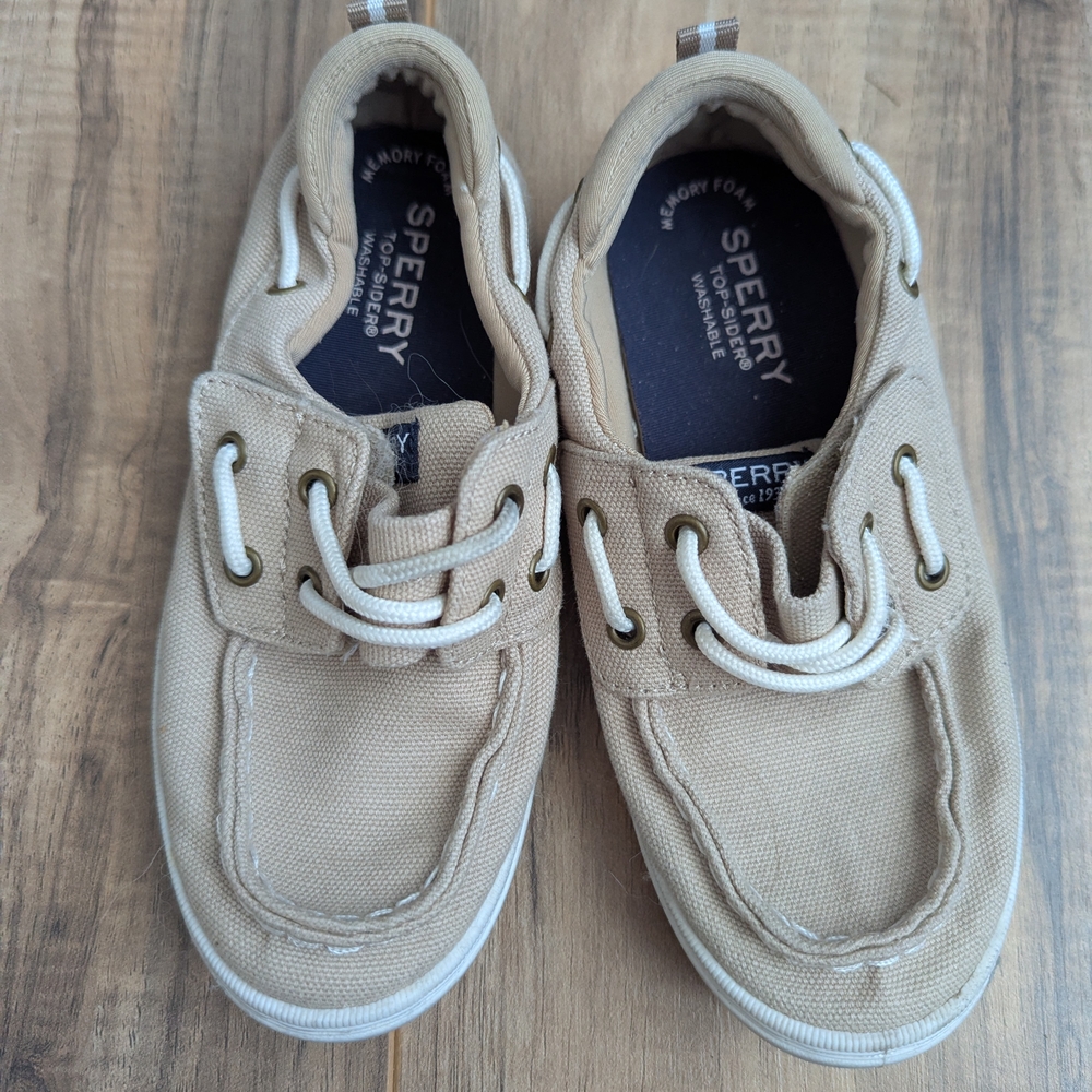 Sperry Kids Beige Canvas Boat Sneakers